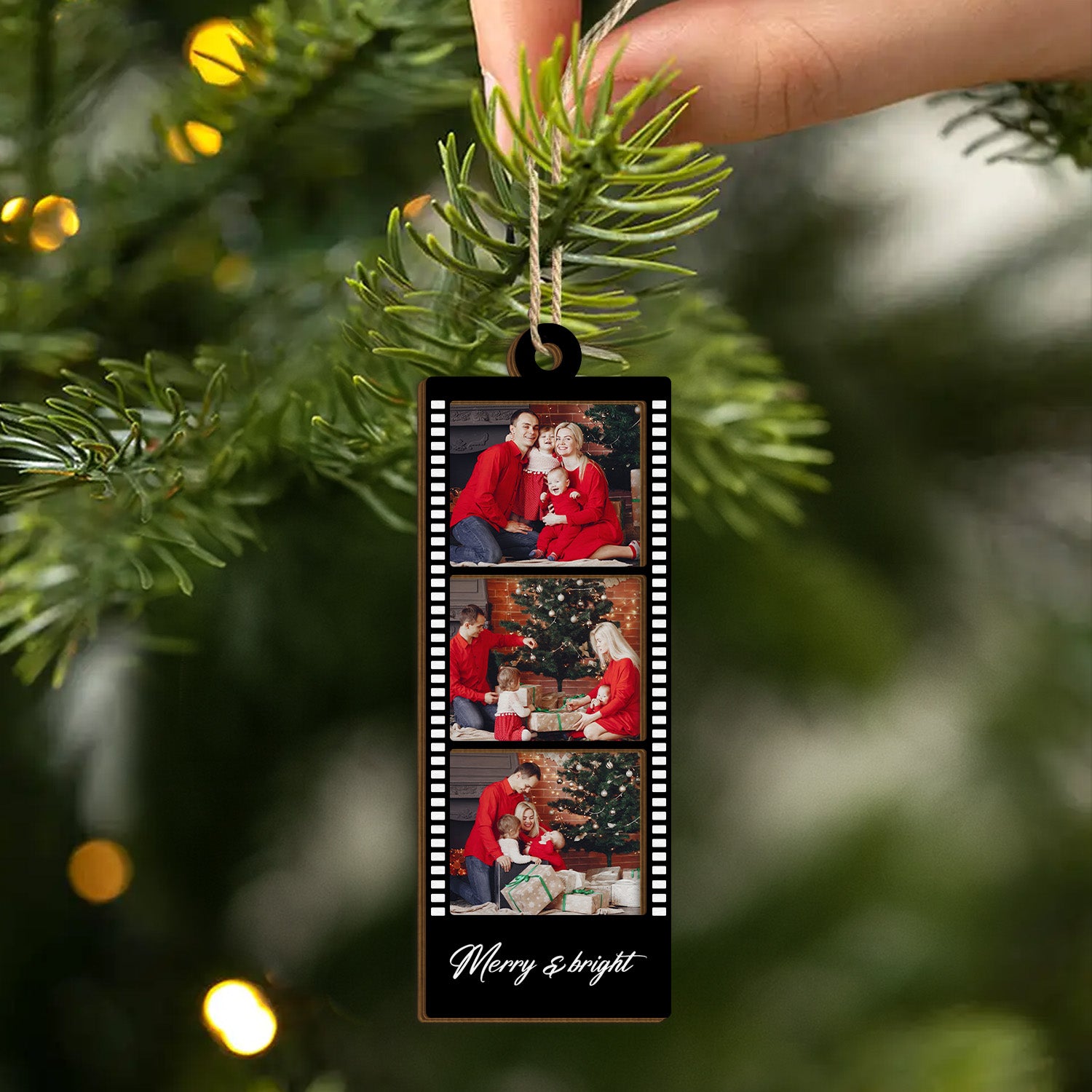 5673OUS2 personalized 2 layered wood xmas ornament family photo gifts 5673O6MMI