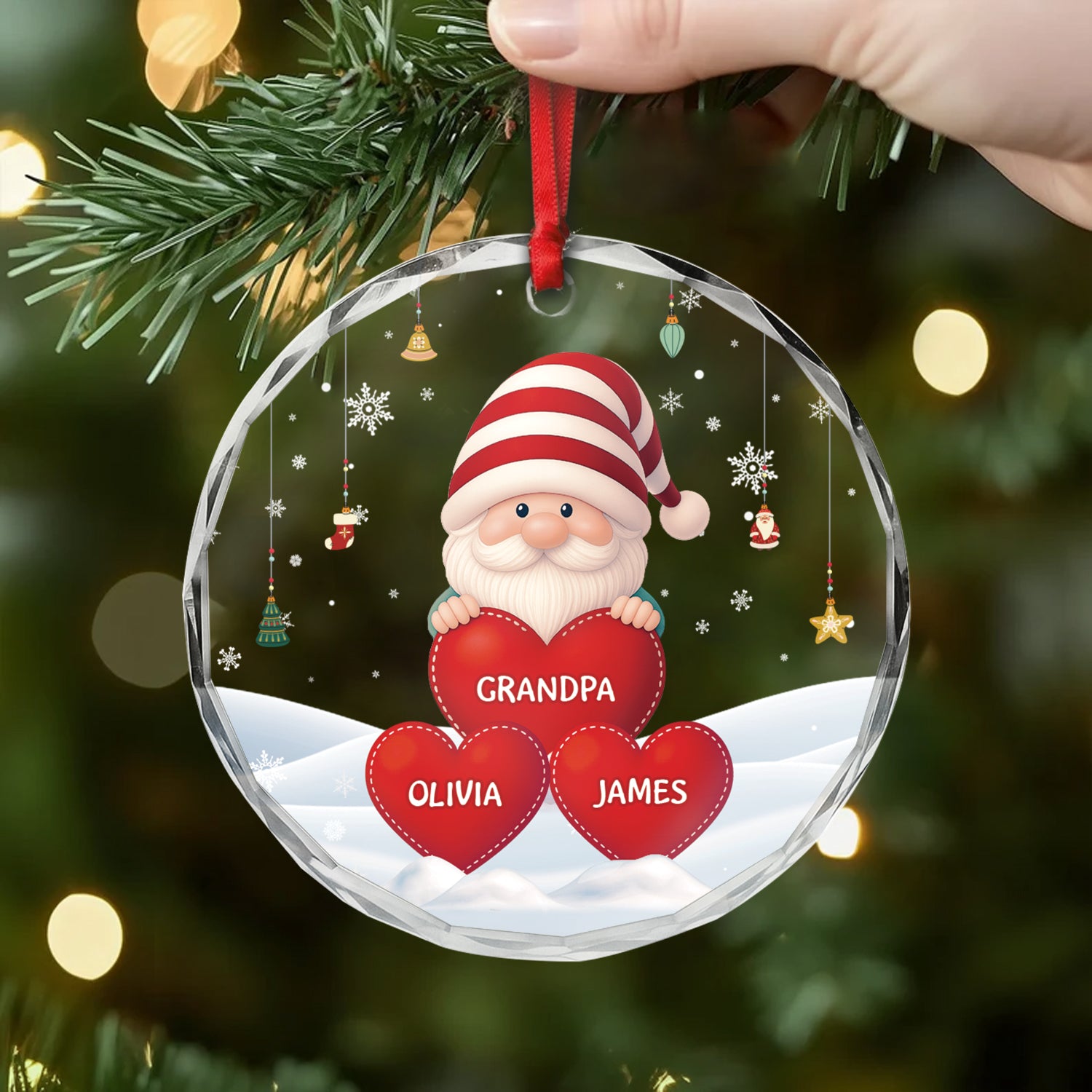 5682OUS2 3d printing effect custom grandma gifts glass christmas ornaments 5682OKMNA