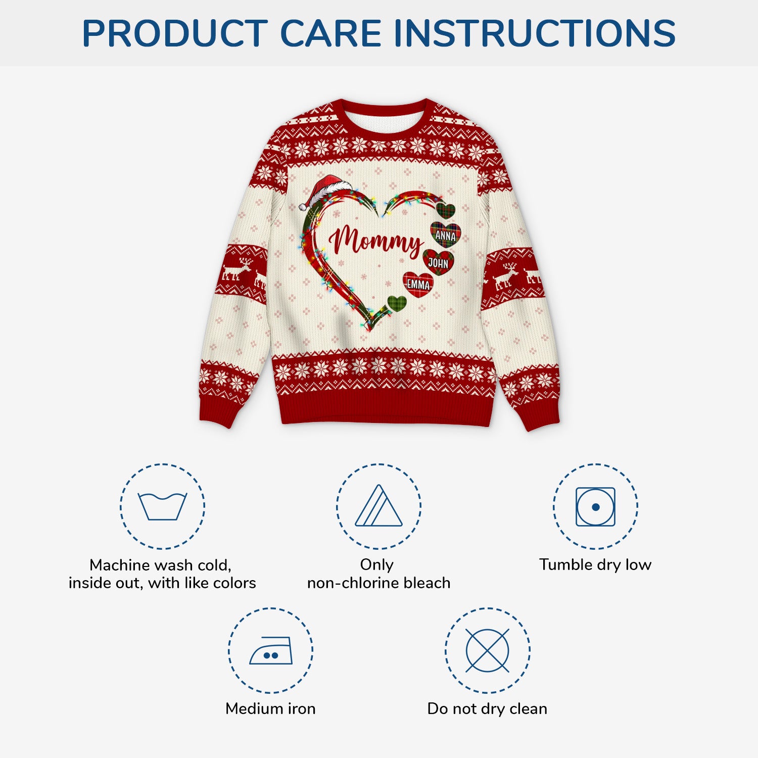 5685WUS4 personalized gift for mom ugly christmas sweater with names 5685WKLTA