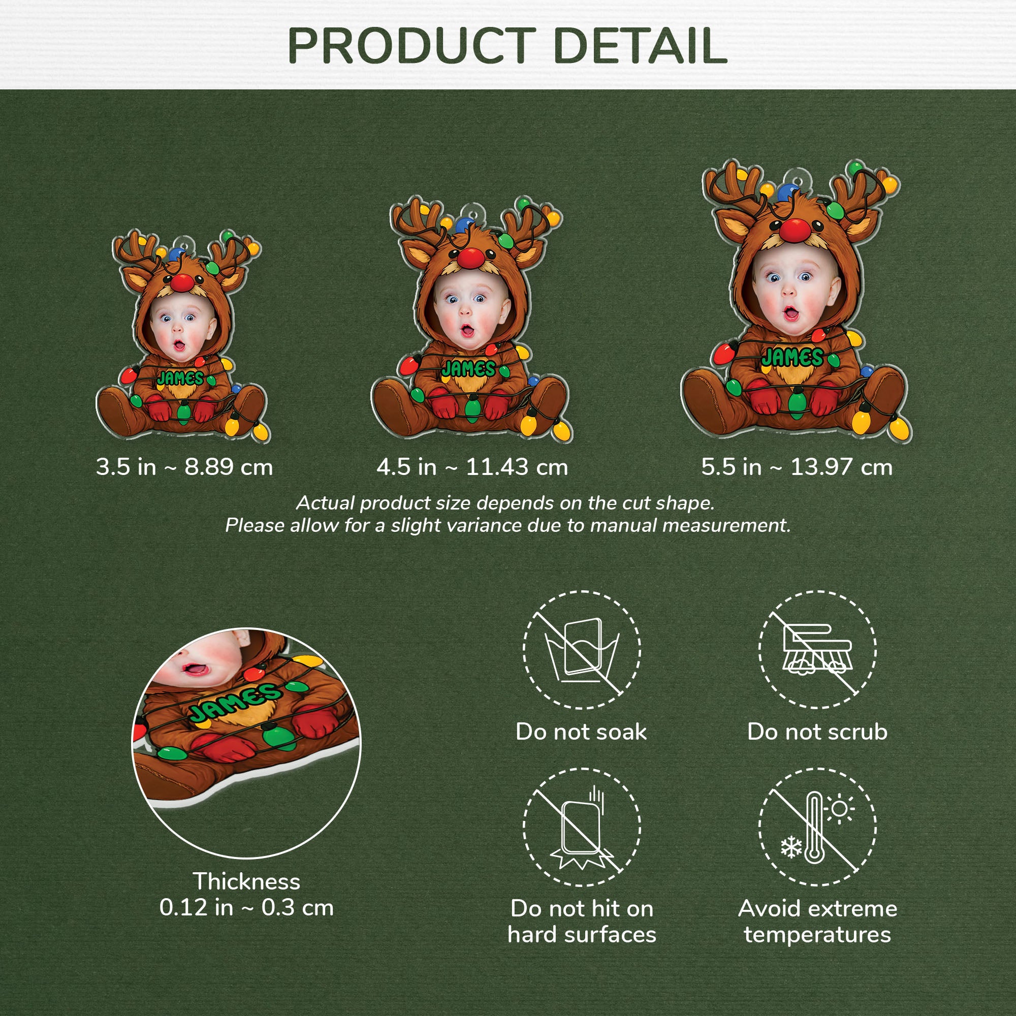 5687OUS3 custom christmas gifts for kids acrylic reindeer ornaments 5687OKQQK