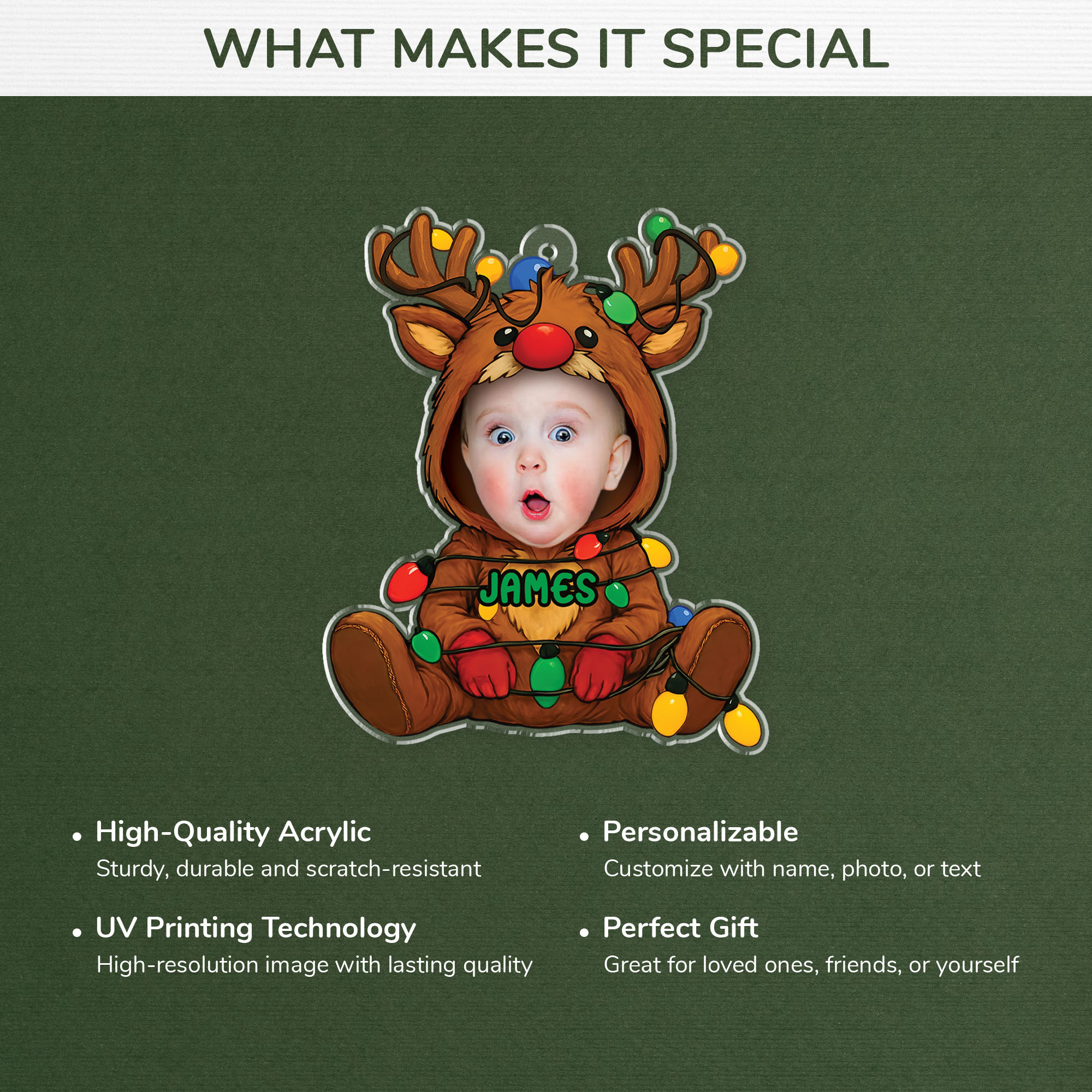 5687OUS4 custom christmas gifts for kids acrylic reindeer ornaments 5687OKQQK