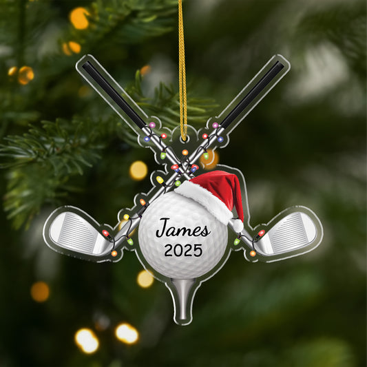 5688OUS1 3d printing effect personalized acrylic golf christmas ornament_ 5688OKVMB