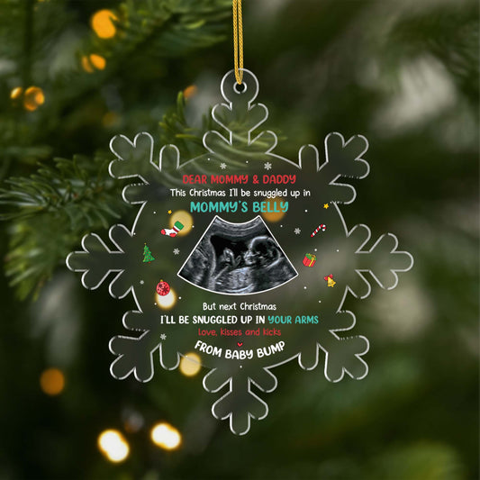 5694OUS1 custom xmas gifts for parents to be acrylic ultrasound ornament 5694OKUTA