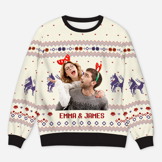 5700WUS1 personalized funny ugly christmas sweaters for couples with photos 5700W3QAG