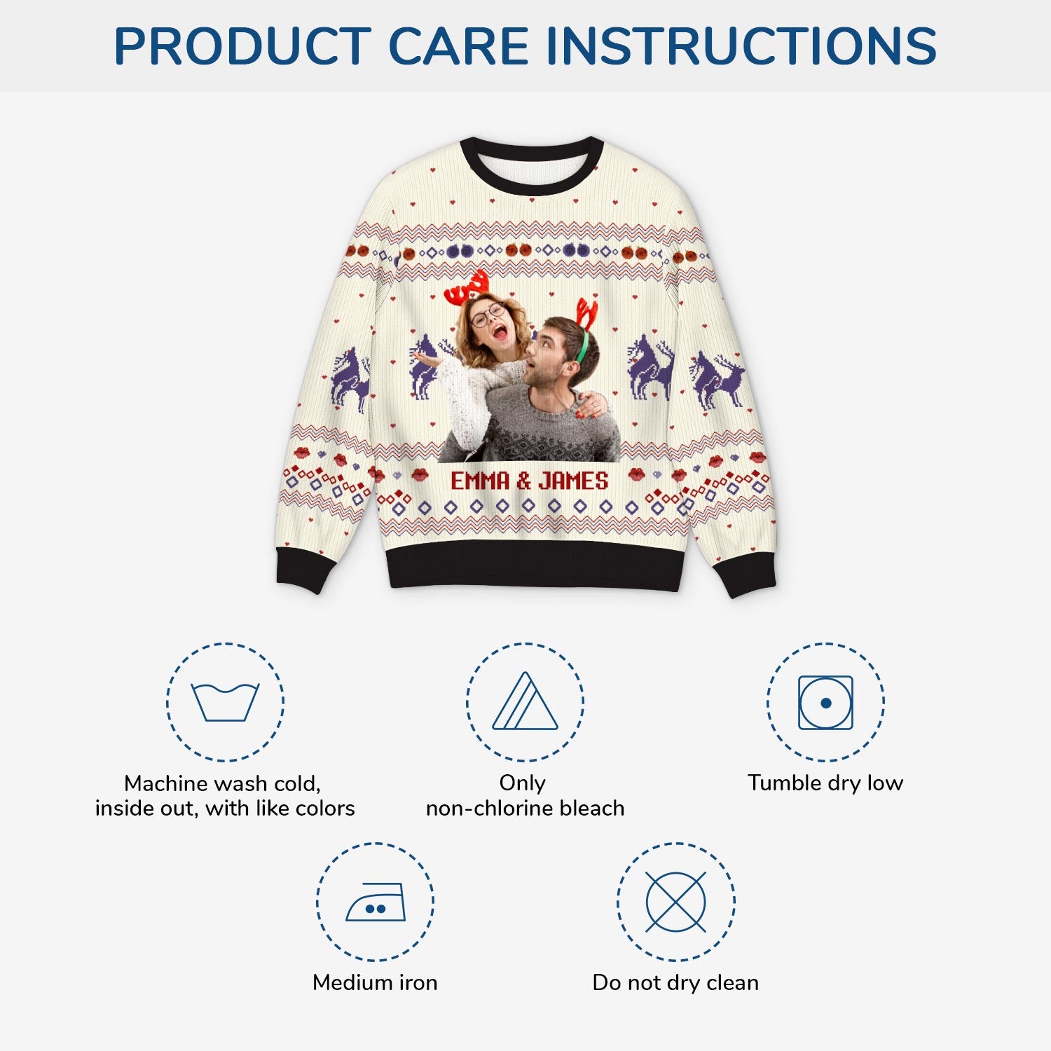 5700WUS4 personalized funny ugly christmas sweaters for couples with photos 5700W3QAG