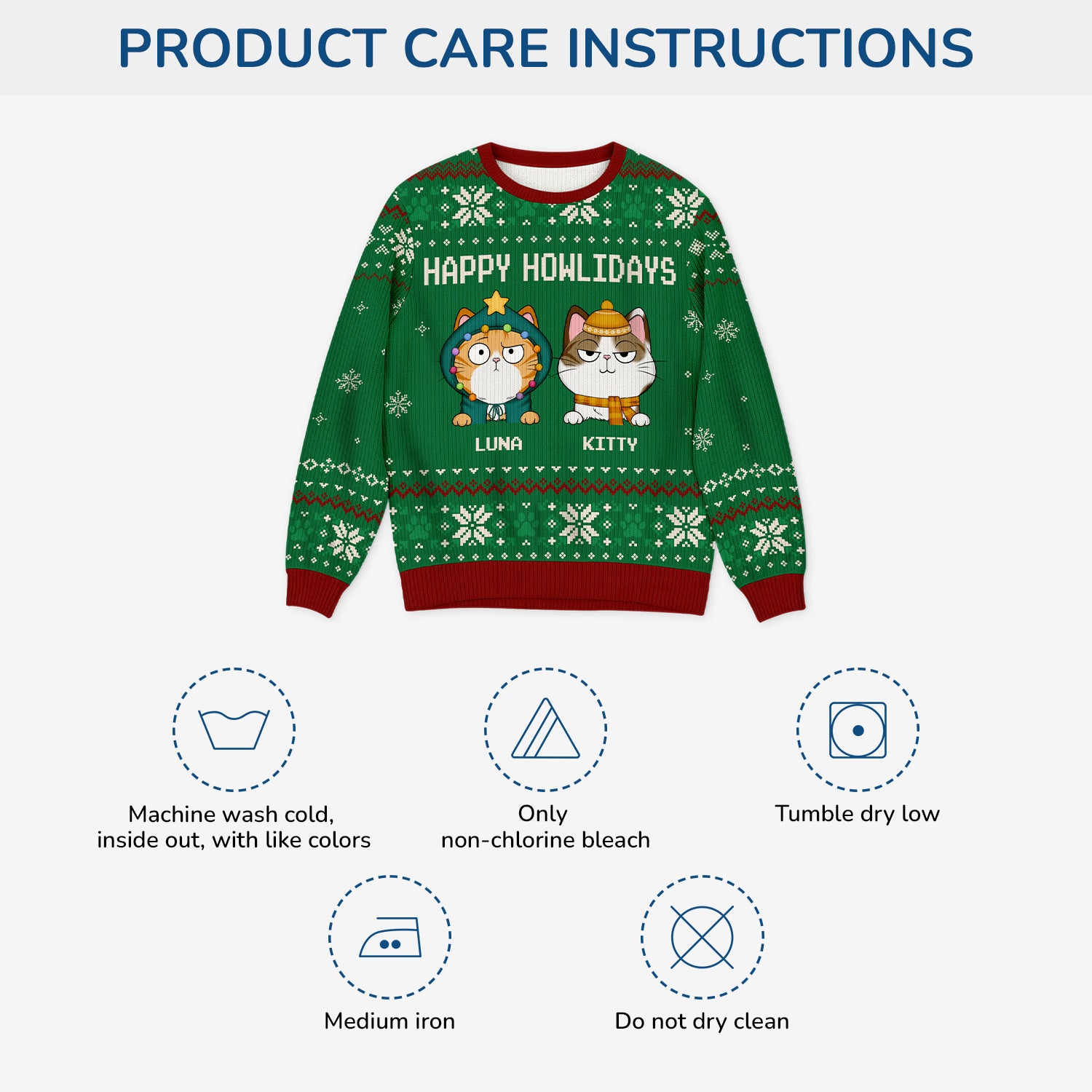 5704WUS4 personalized gifts for cat lovers ugly christmas sweater cat 5704WTYND