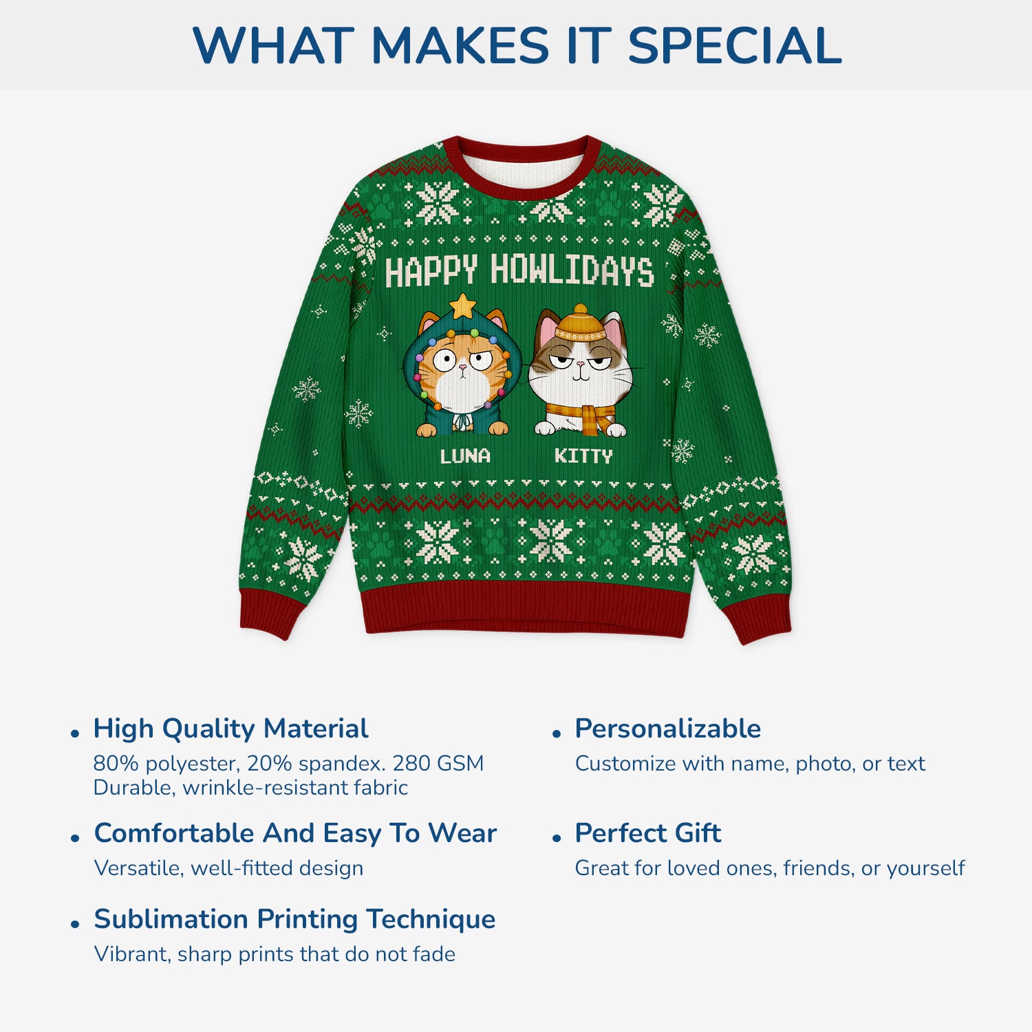5704WUS5 personalized gifts for cat lovers ugly christmas sweater cat 5704WTYND