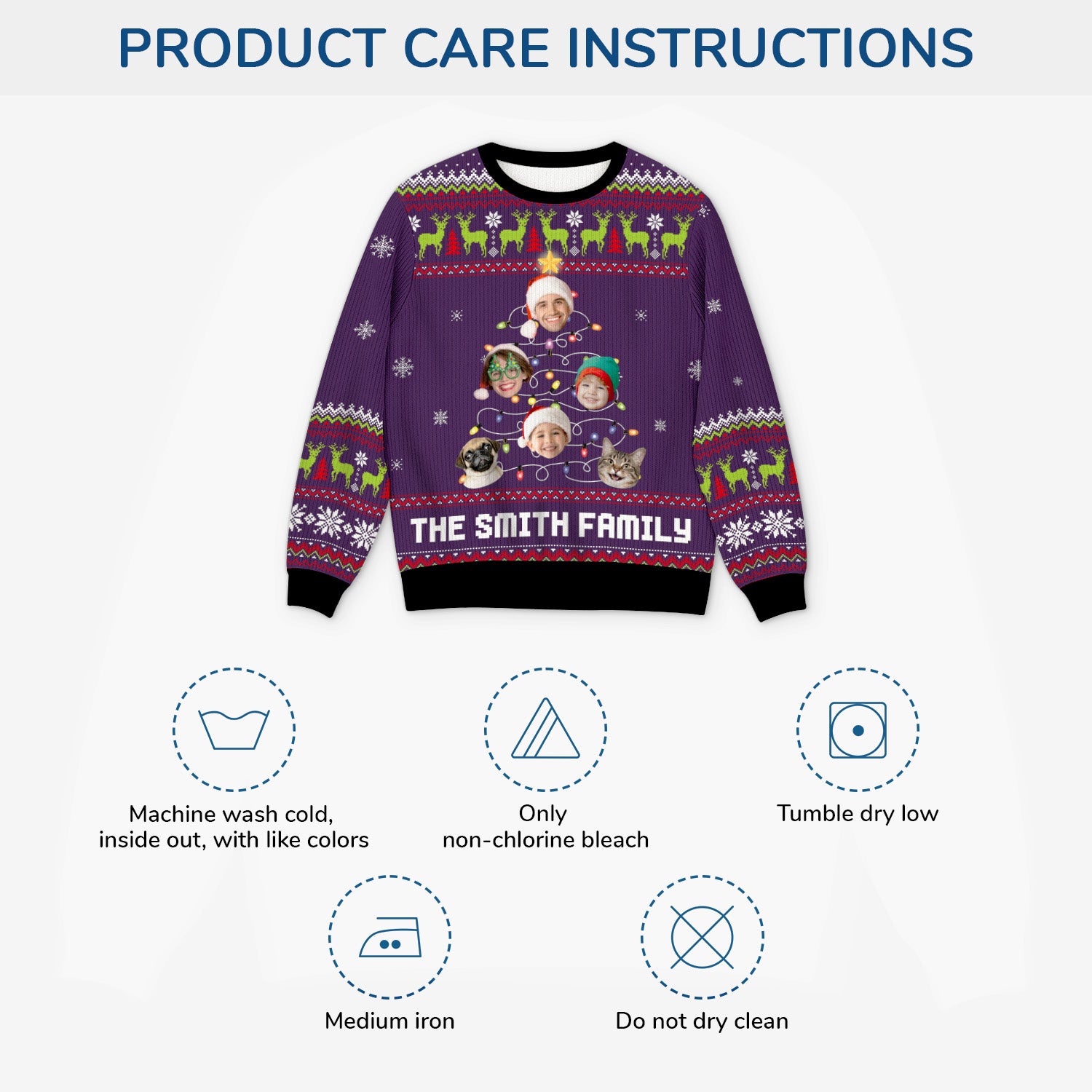 5708WUS4 personalized family gifts ugly christmas sweater with faces 5708W3TMI