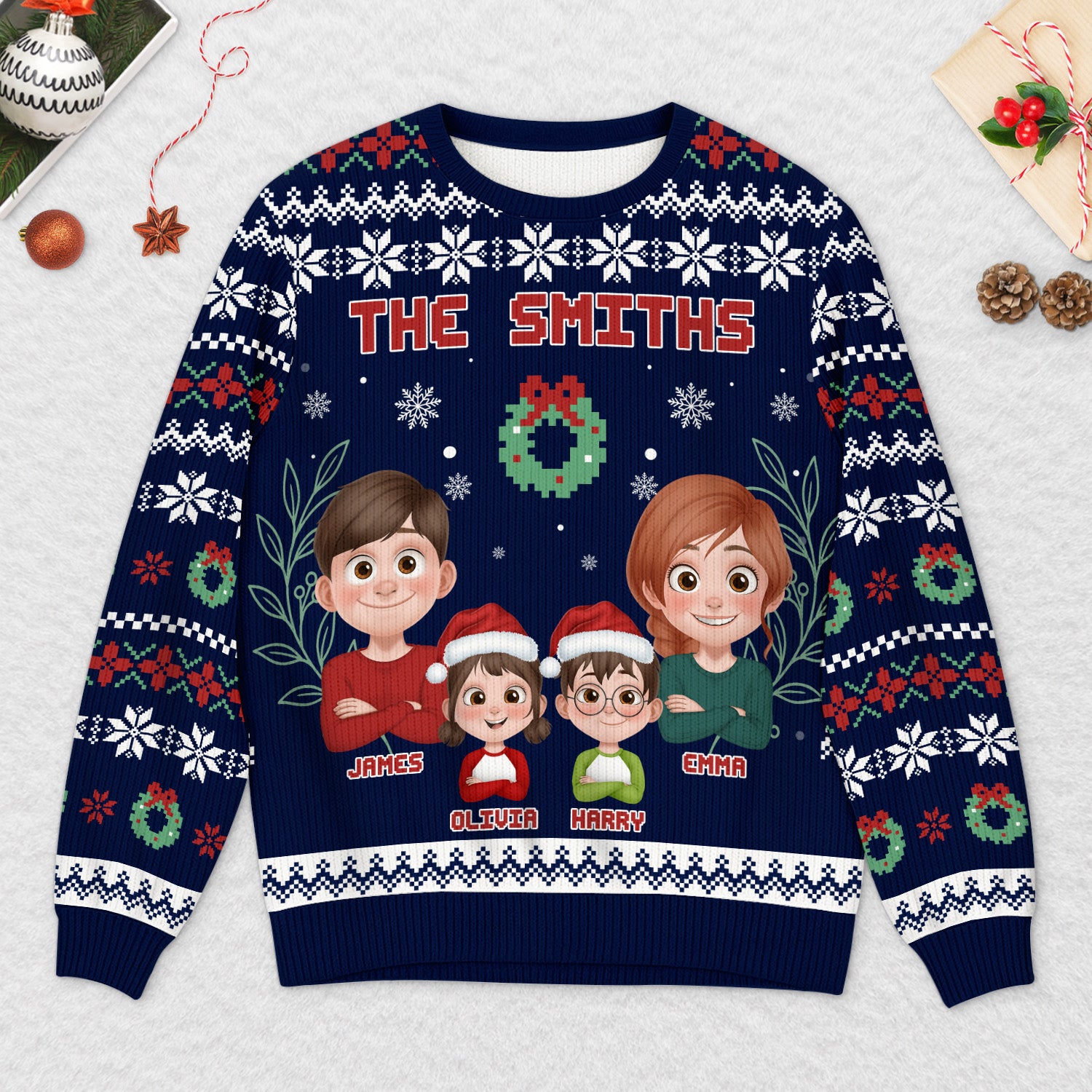 5710WUS2 custom ugly christmas sweater for family_ matching family gifts 5710WTVTI