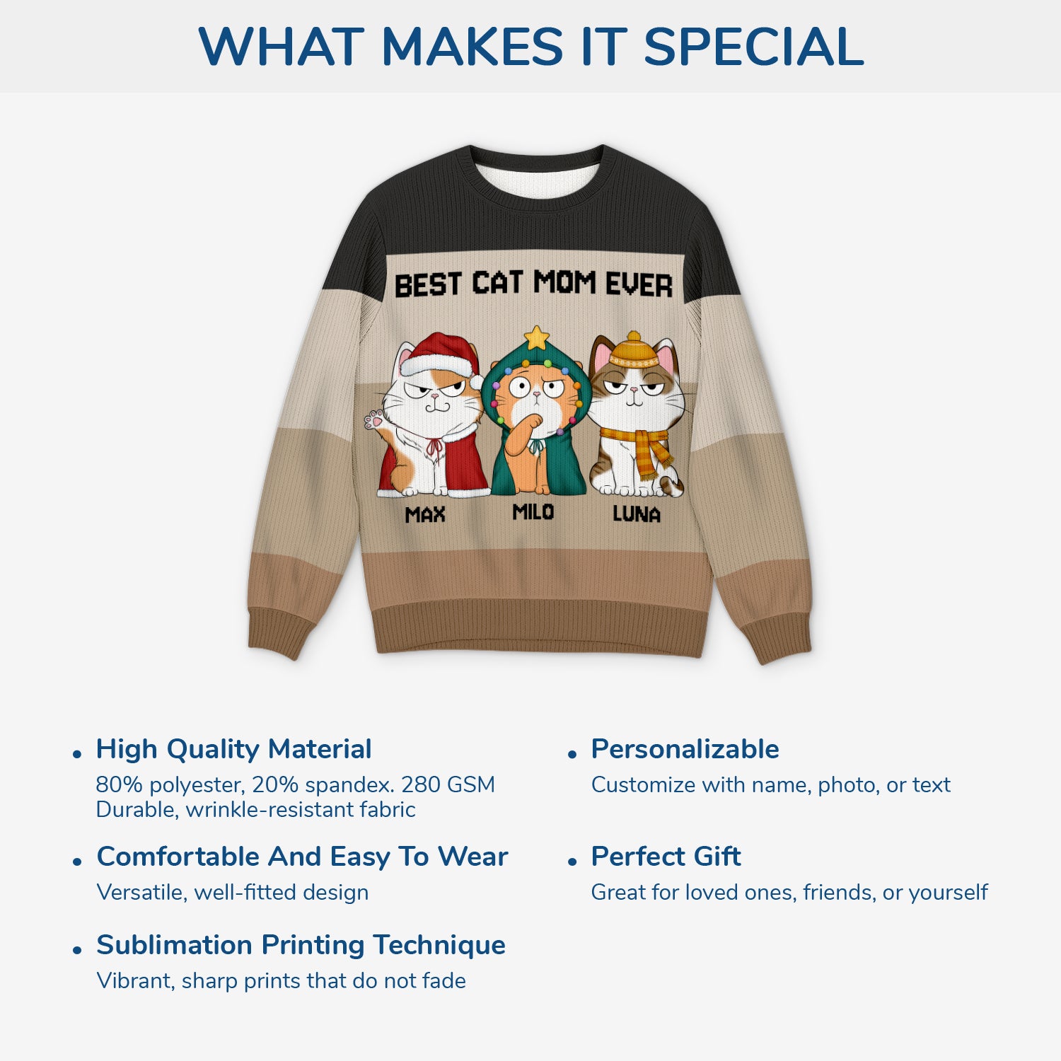 5711WUS5 personalized ugly christmas sweater best cat mom ever gifts 5711WTVCD