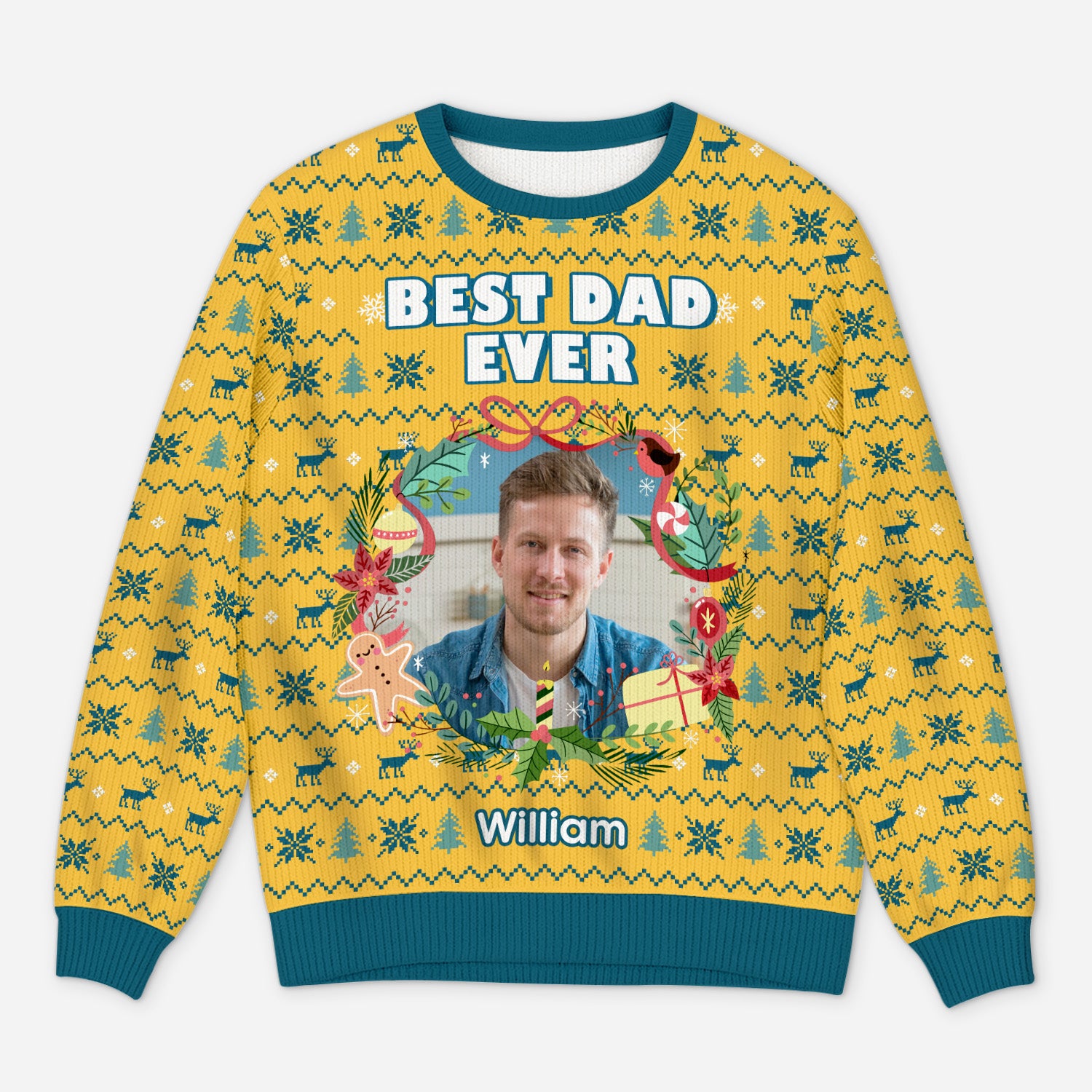 5713WUS1 personalized gifts for dad mum photo ugly christmas sweater 5713W6ZTB