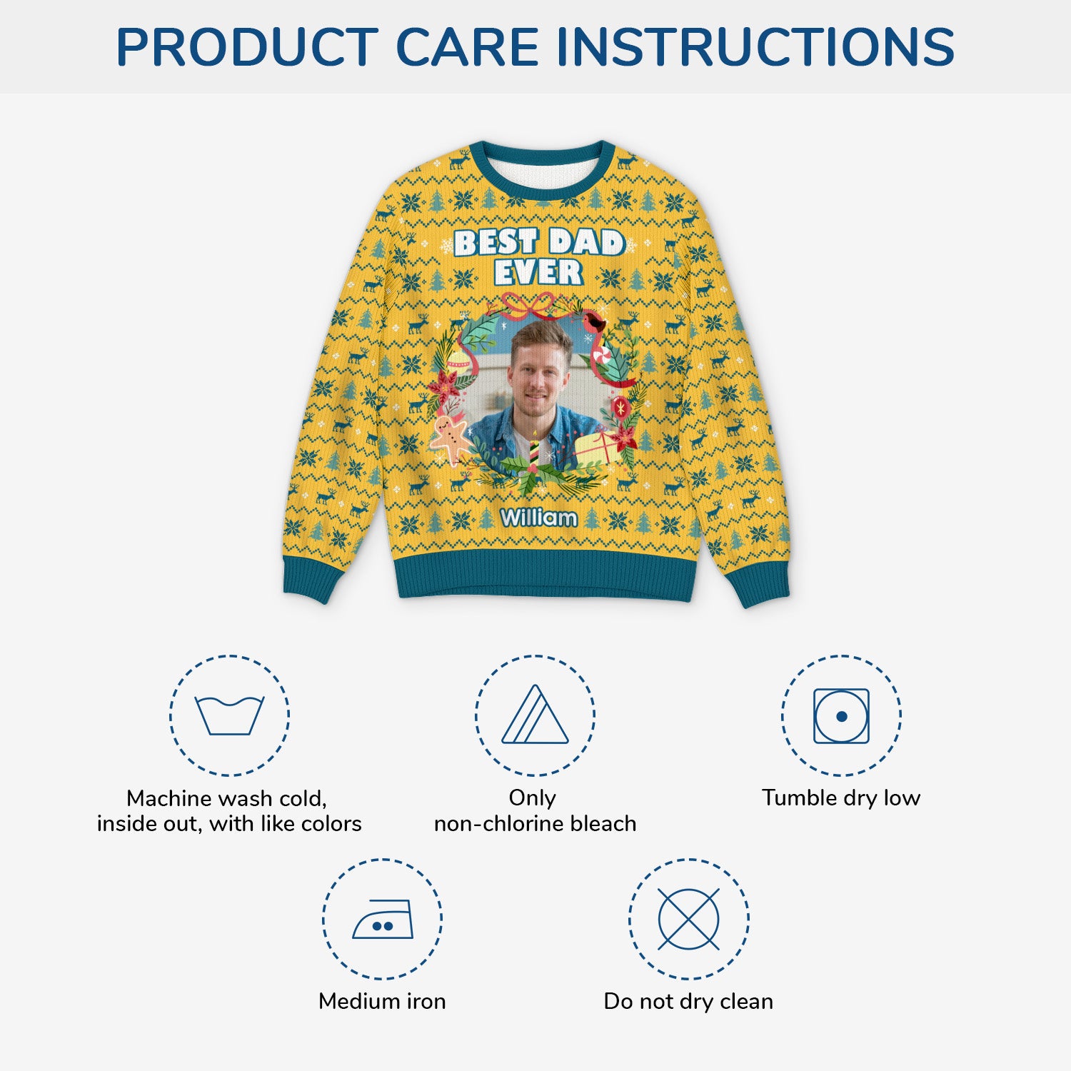 5713WUS4 personalized gifts for dad mum photo ugly christmas sweater 5713W6ZTB