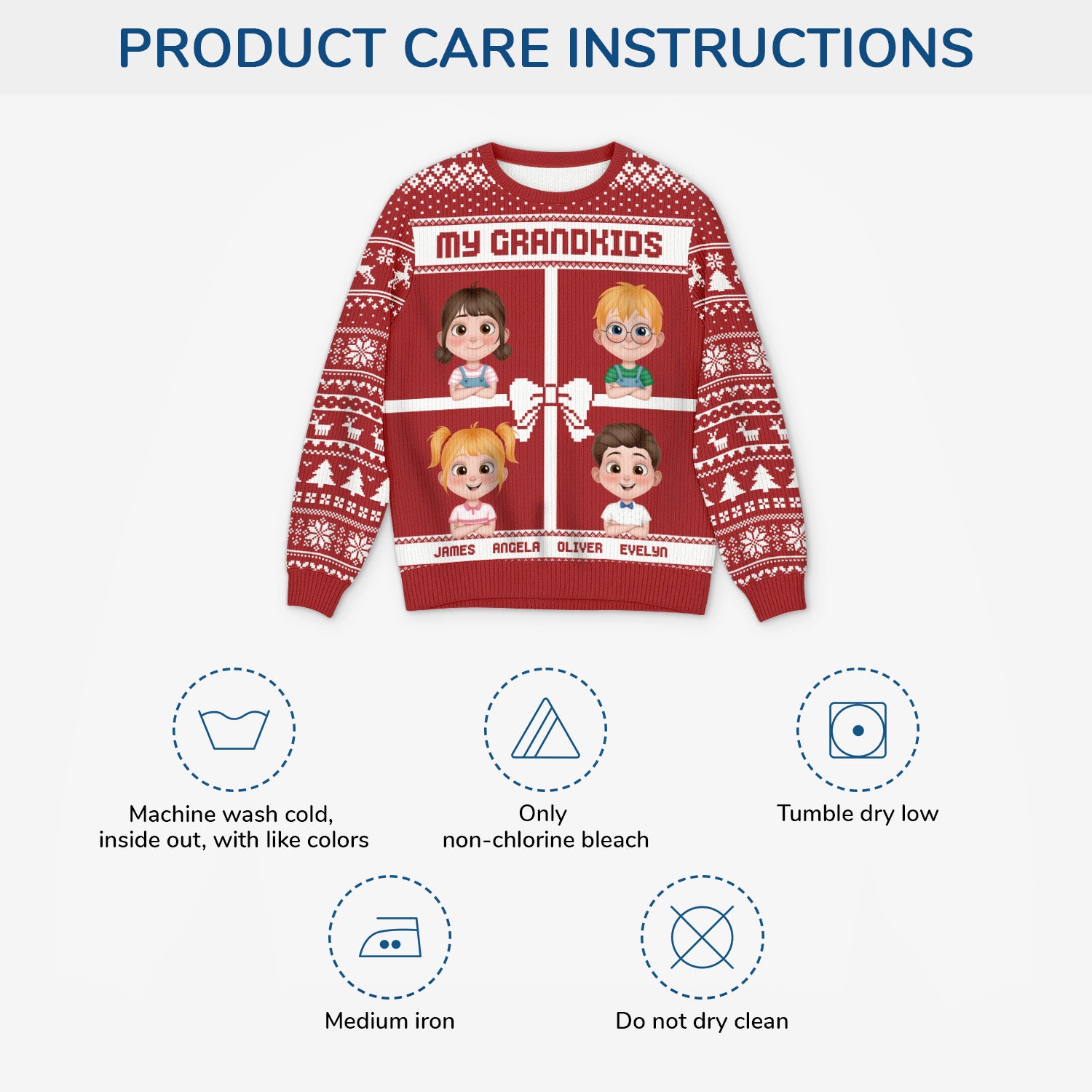 5714WUS4 personalized gifts for grandparents ugly christmas sweater 5714W6HMA