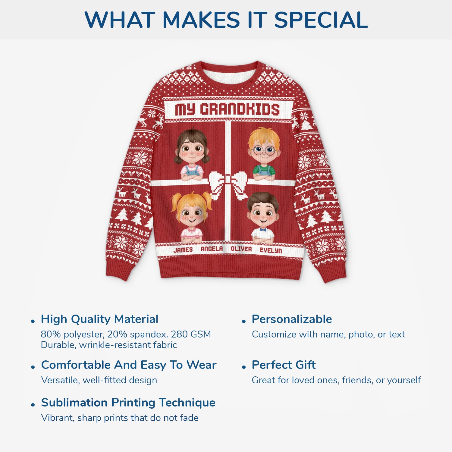5714WUS5 personalized gifts for grandparents ugly christmas sweater 5714W6HMA