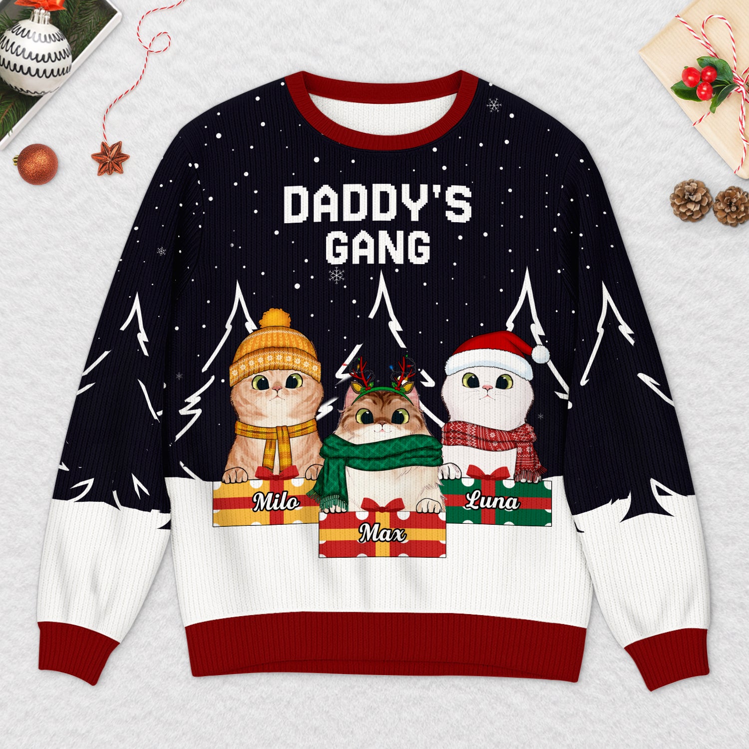 5716WUS2 personalized gifts for cat owners cat ugly christmas sweater 5716W6LCD