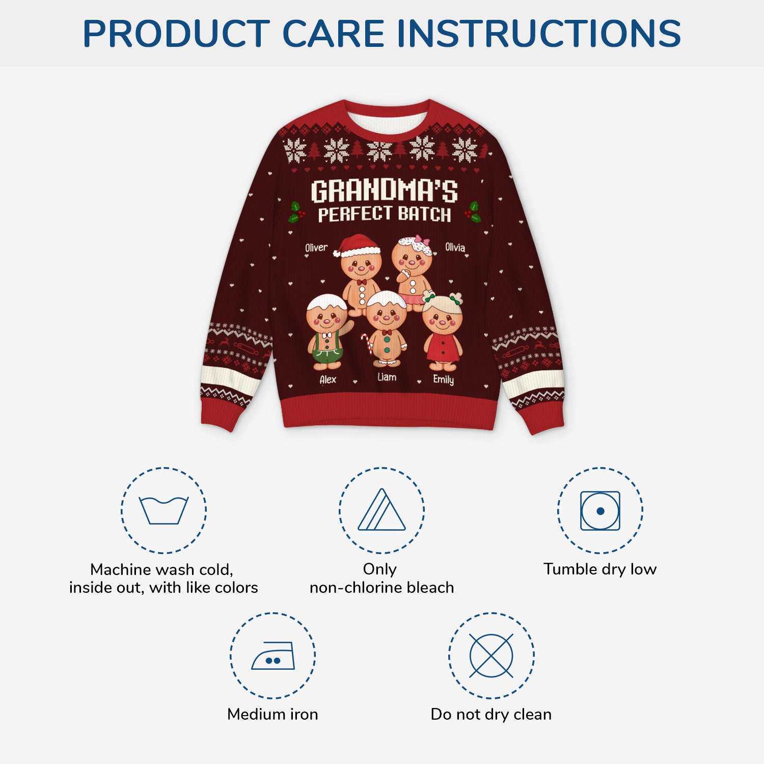 5718WUS4 custom grandma grandpa gifts gingerbread man ugly christmas sweater_ 5718W6UAB