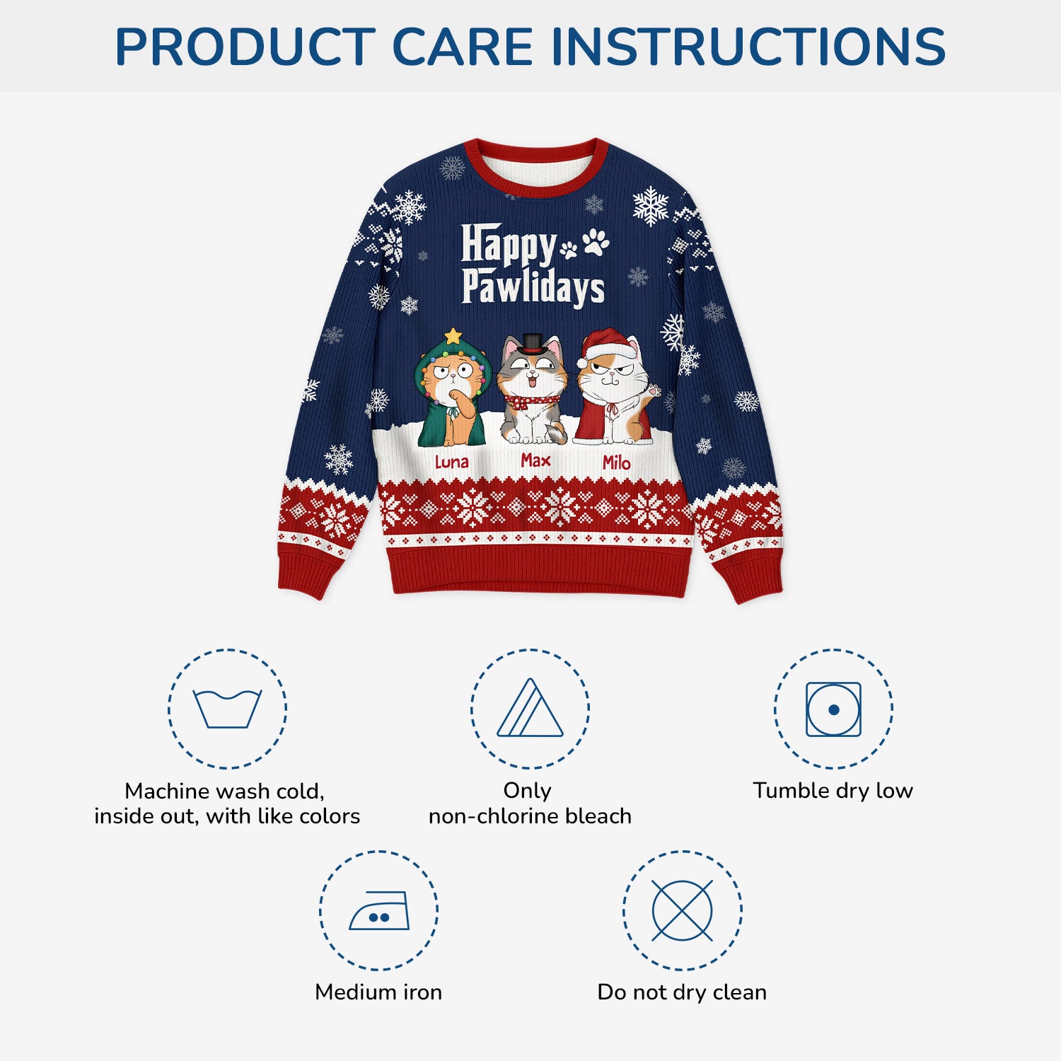 5719WUS4 custom gifts for cat lovers the catfather ugly christmas sweater 5719W6TND