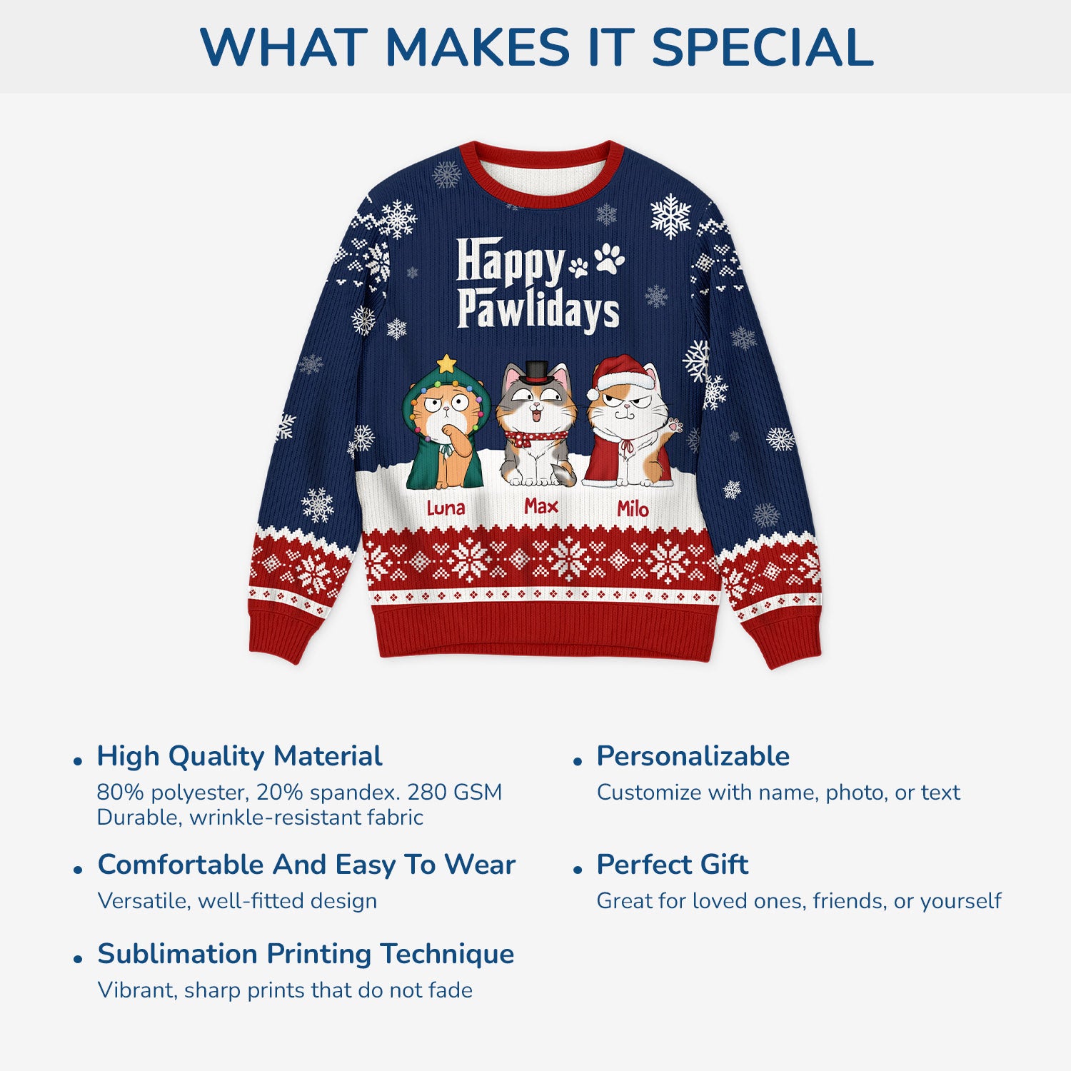 5719WUS5 custom gifts for cat lovers the catfather ugly christmas sweater 5719W6TND