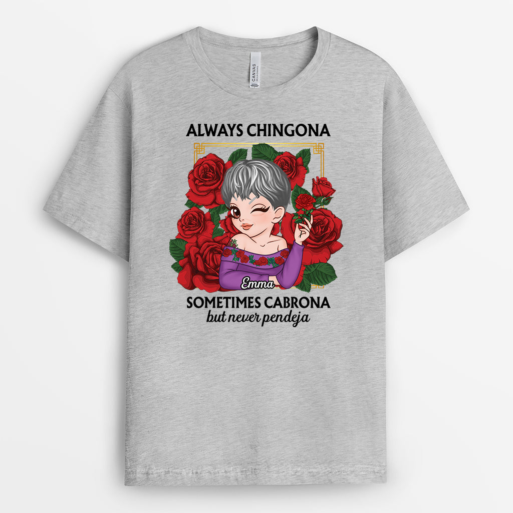 5725AUS2 personalized gifts for her chingona como mi madre t shirt 5725A8ZAA
