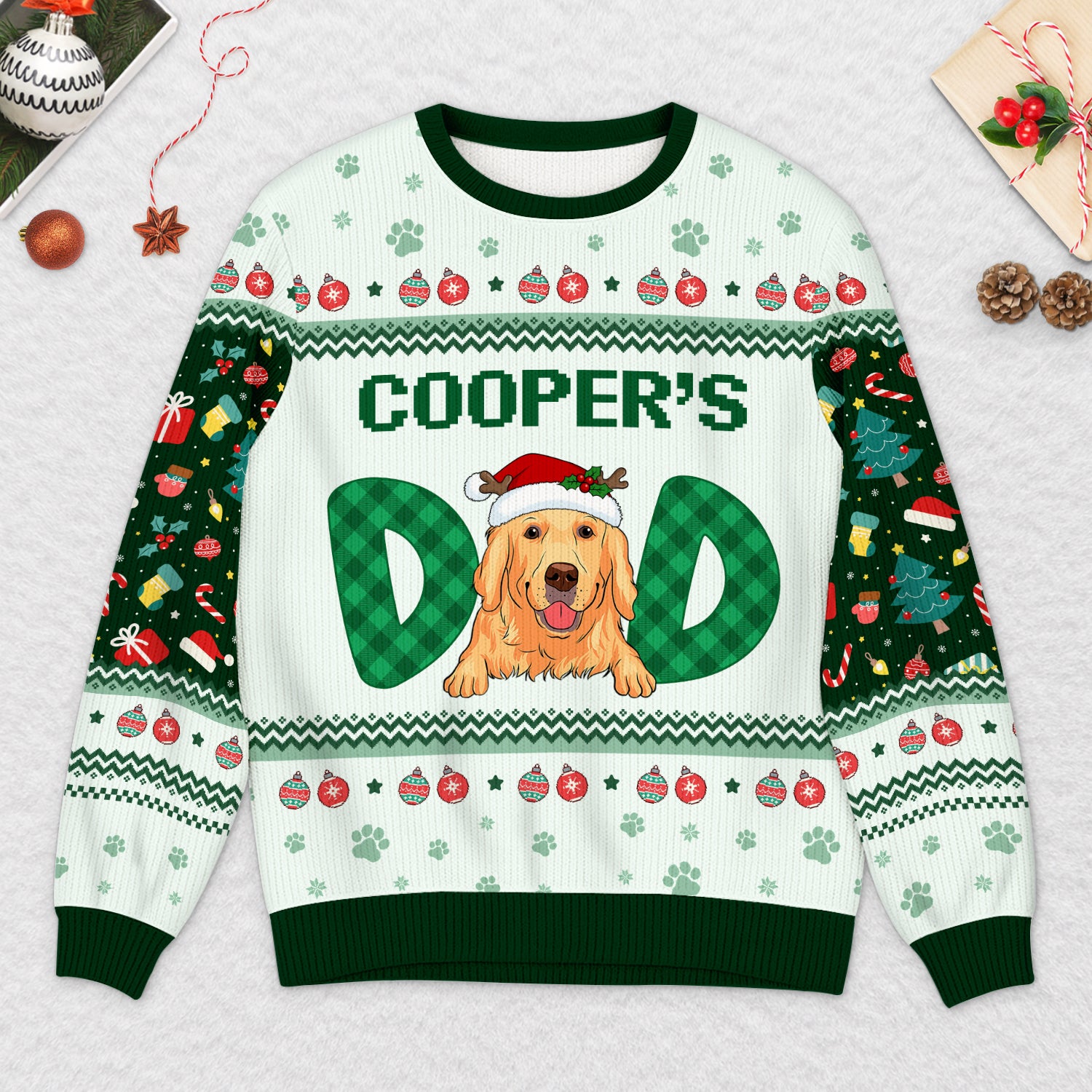5727WUS2 personalized dog gifts for humans ugly christmas sweater dog 5727WTTZc