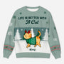 5729WUS1 custom cat ugly christmas sweater life is better with a cat 5729WTZCD