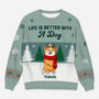 5729WUS1 custom dog ugly christmas sweater life is better with a dog 5729WTZCC