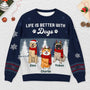 5729WUS2 custom dog ugly christmas sweater life is better with a dog 5729WTZCC