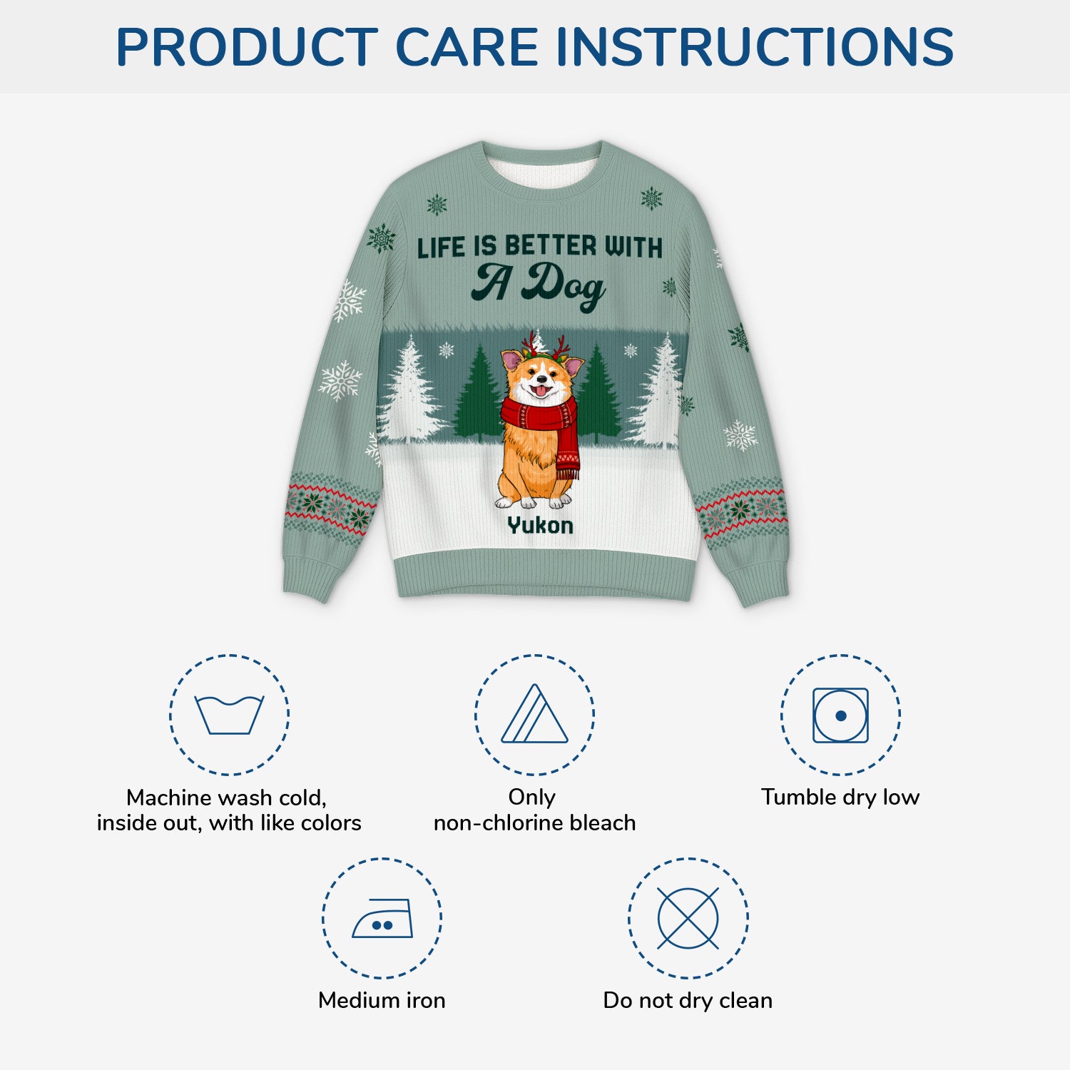 5729WUS4 custom dog ugly christmas sweater life is better with a dog 5729WTZCC