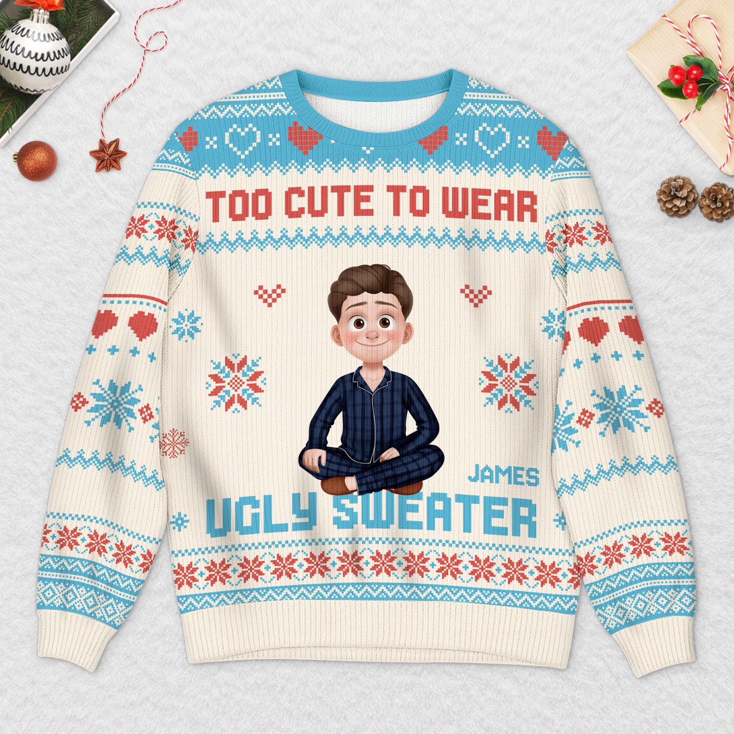 5730WUS2 custom christmas gifts for her too cute to wear an ugly sweater 5730W3ZMA