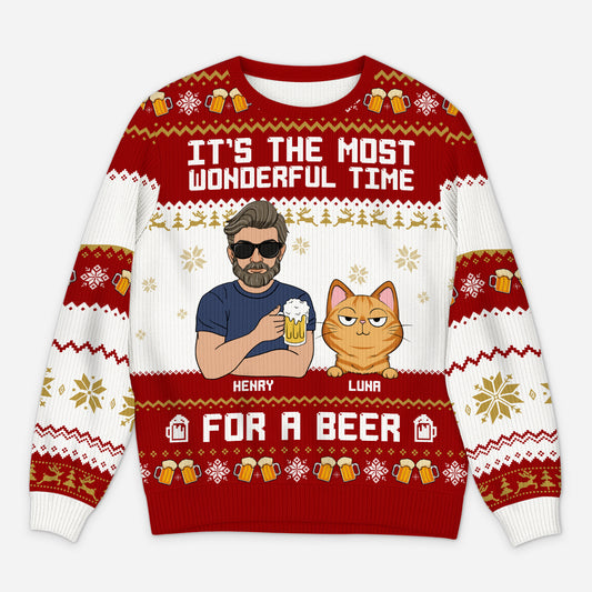 5735WUS1 personalized gifts for beer lovers cat ugly christmas sweater_ men 5735W3VZD