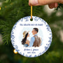 5739OUS2 custom couple gifts til death do us part ceramic toile christmas ornaments 5739O6UNG