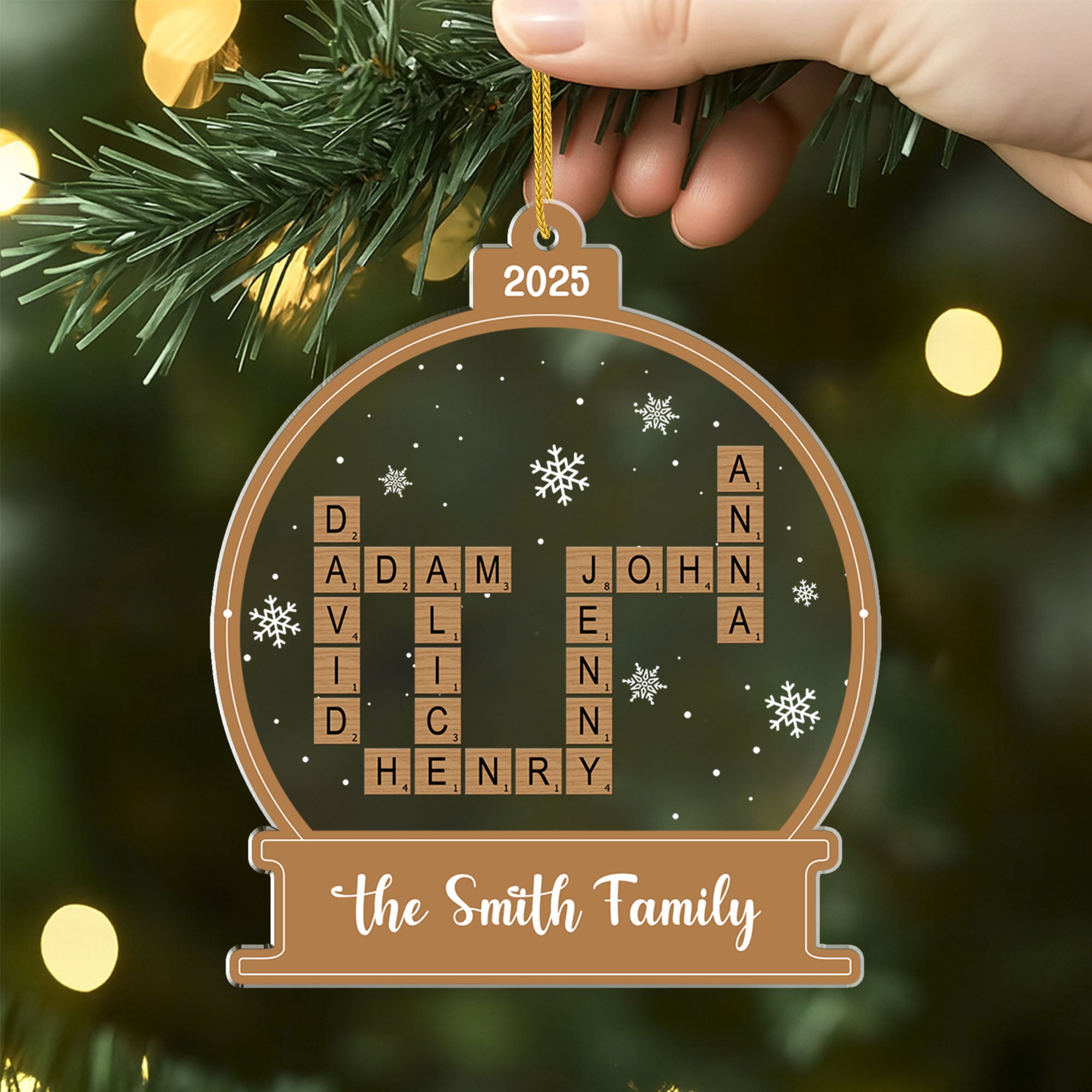 5749OUS2 personalized acrylic christmas ornaments family crossword gifts 5749O6VQI