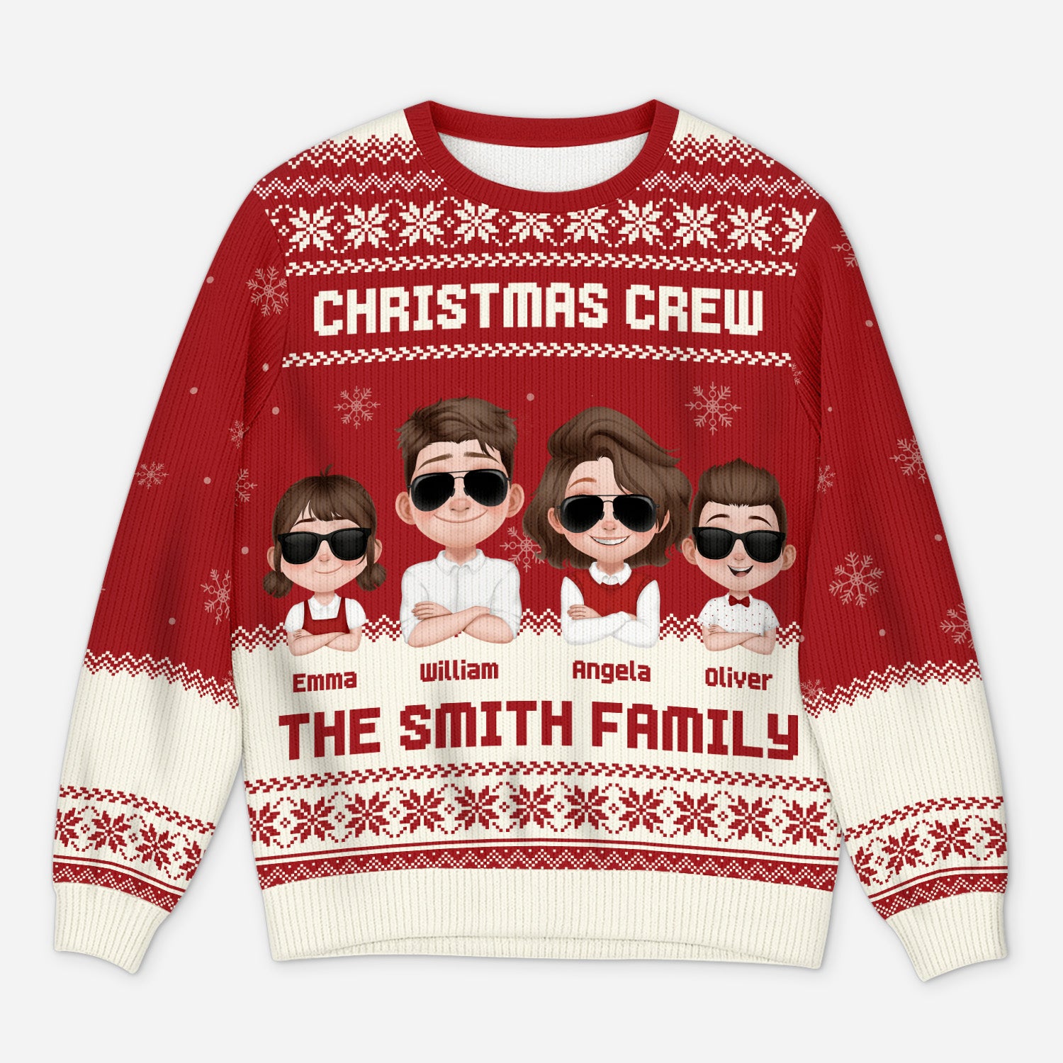 5753WUS1 custom xmas gifts matching ugly christmas sweater for family 5753W8KMI