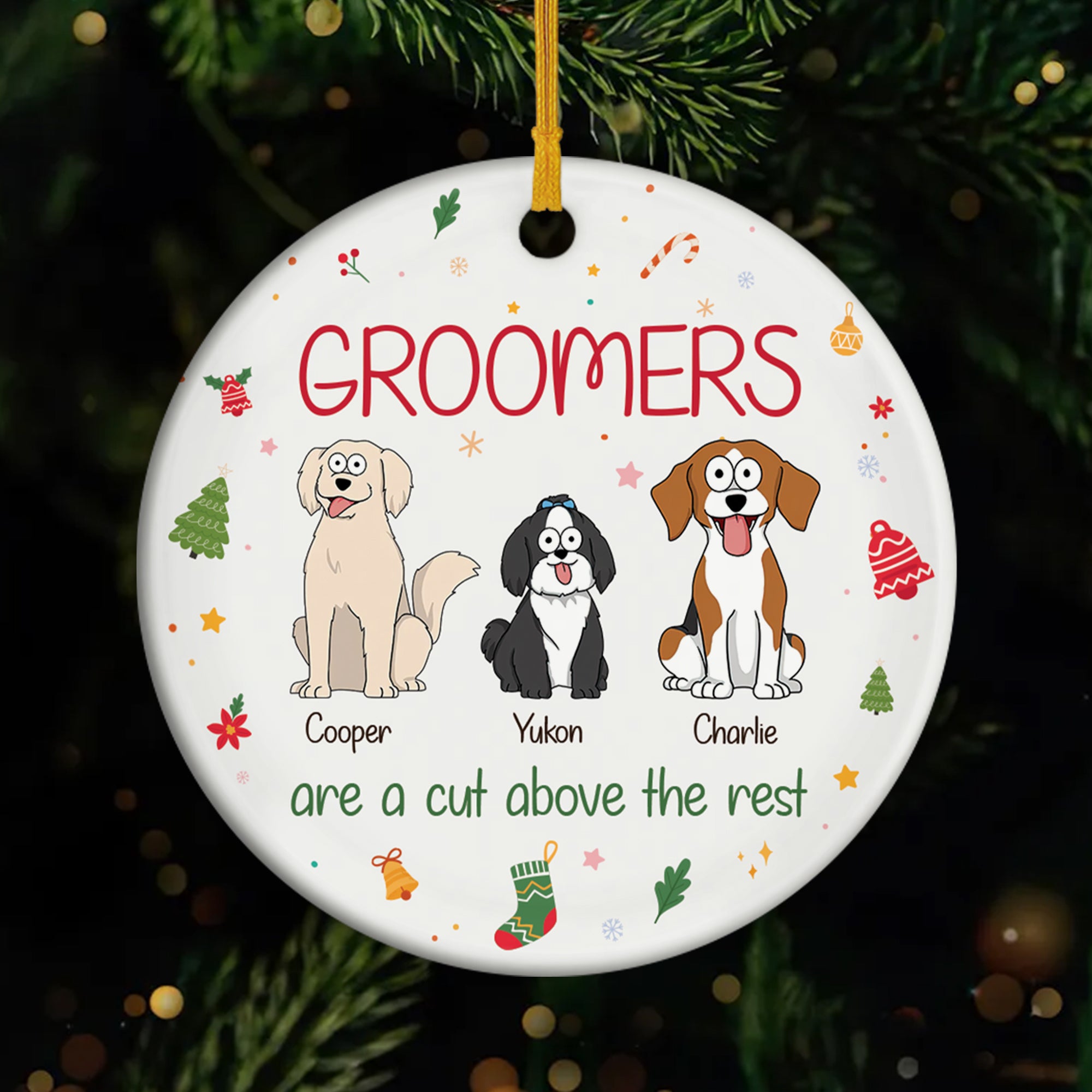 5756OUS1 personalized ceramic christmas ornaments gifts for dog groomers_ 5756O6VQC