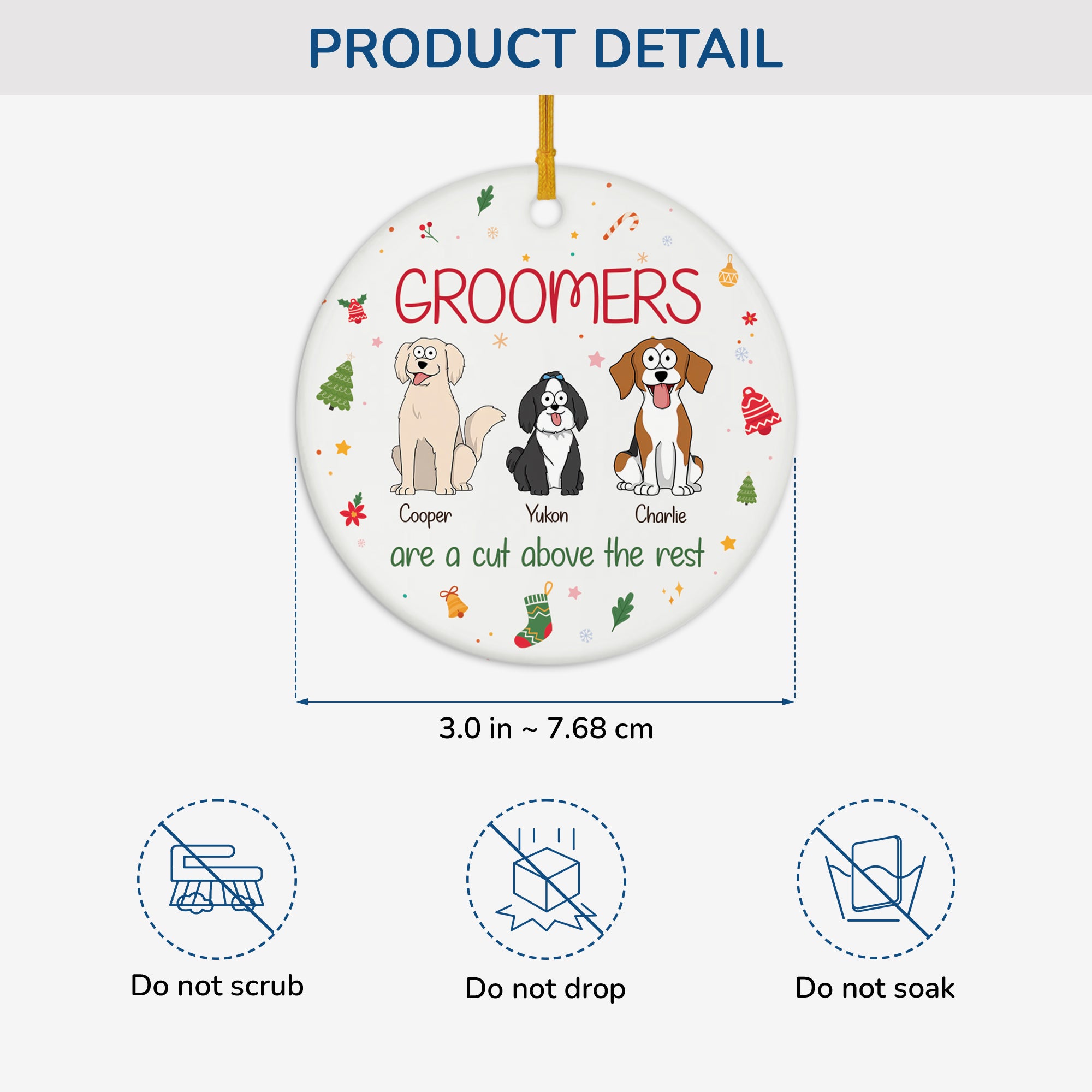 5756OUS3 personalized ceramic christmas ornaments gifts for dog groomers_ 5756O6VQC