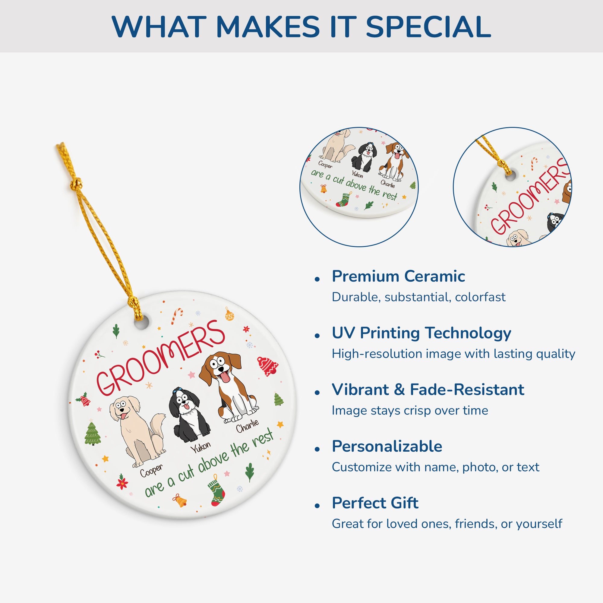 5756OUS4 personalized ceramic christmas ornaments gifts for dog groomers_ 5756O6VQC