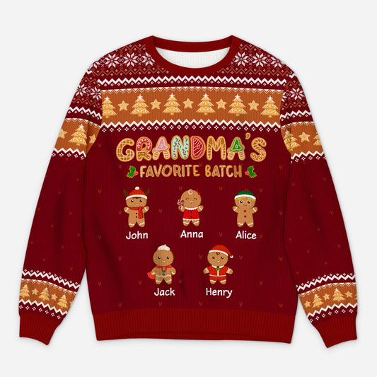 5764WUS1 custom gifts for grandparents gingerbread man ugly christmas sweater 5764WKZZA