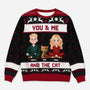 5766WUS1 custom gifts for cat lovers couple with cat ugly christmas sweater 5766WKLZD