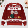 5766WUS2 custom gifts for dog lovers couple with dog ugly christmas sweater 5766WKLZC