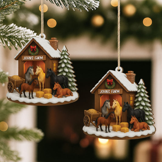 5767OUS2 3d printing effect custom 1 layered wood ornament horse lovers gifts 5767O3LQU