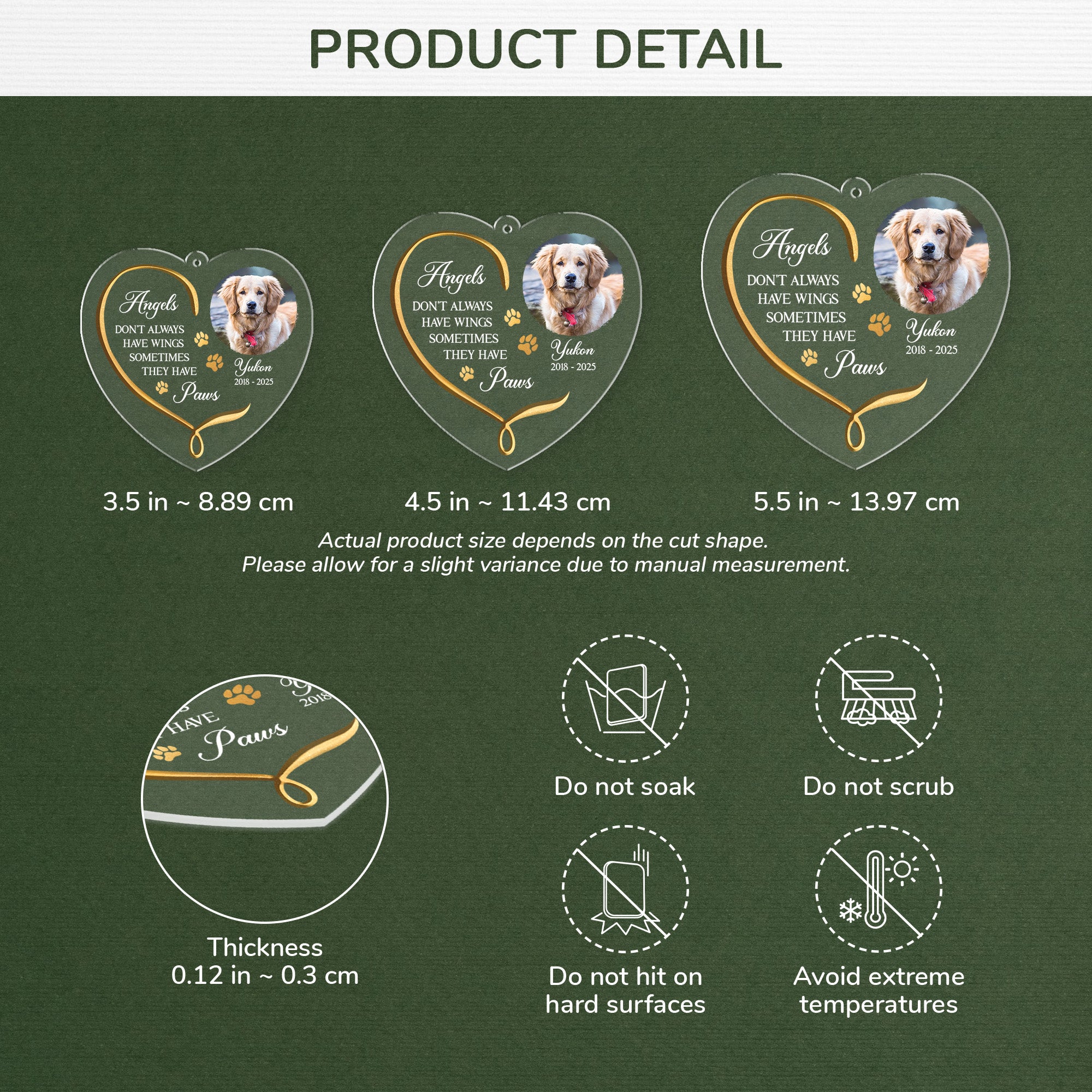 5769OUS3 personalized pet memorial gifts acrylic photo christmas ornaments 5769O8UMC