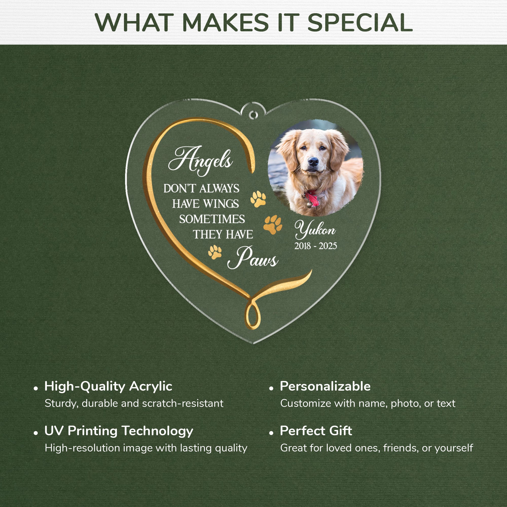 5769OUS4 personalized pet memorial gifts acrylic photo christmas ornaments 5769O8UMC