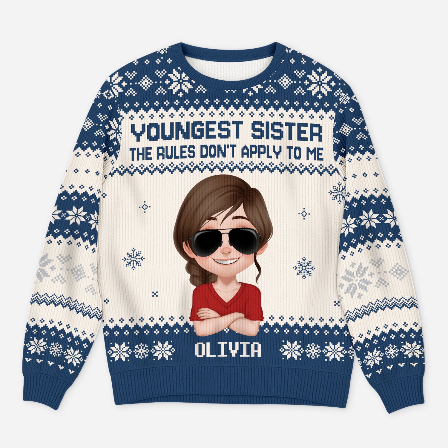 5770WUS1 custom ugly christmas sweater funny gifts for sister brother 5770W8VNA