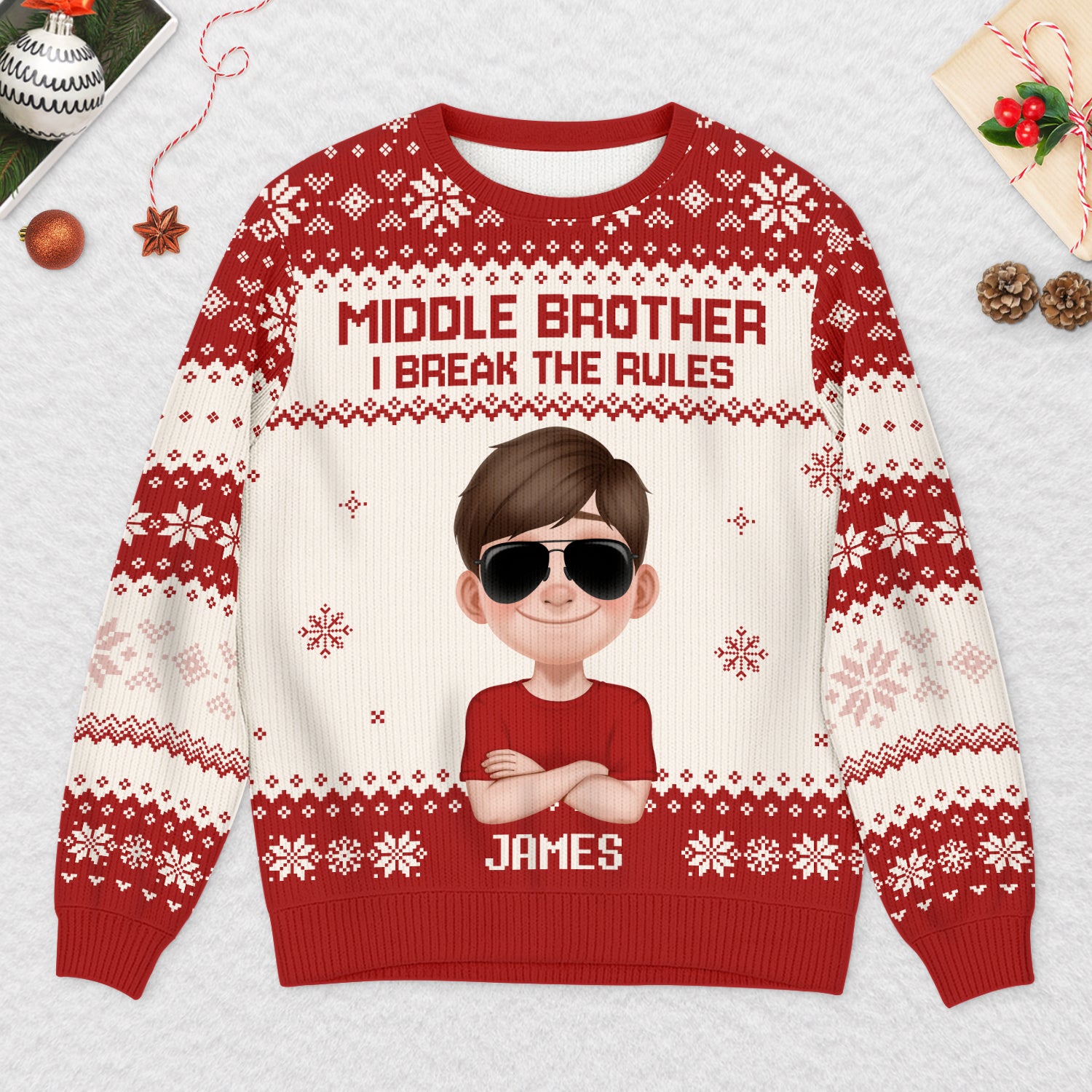 5770WUS2 custom ugly christmas sweater funny gifts for sister brother 5770W8VNA