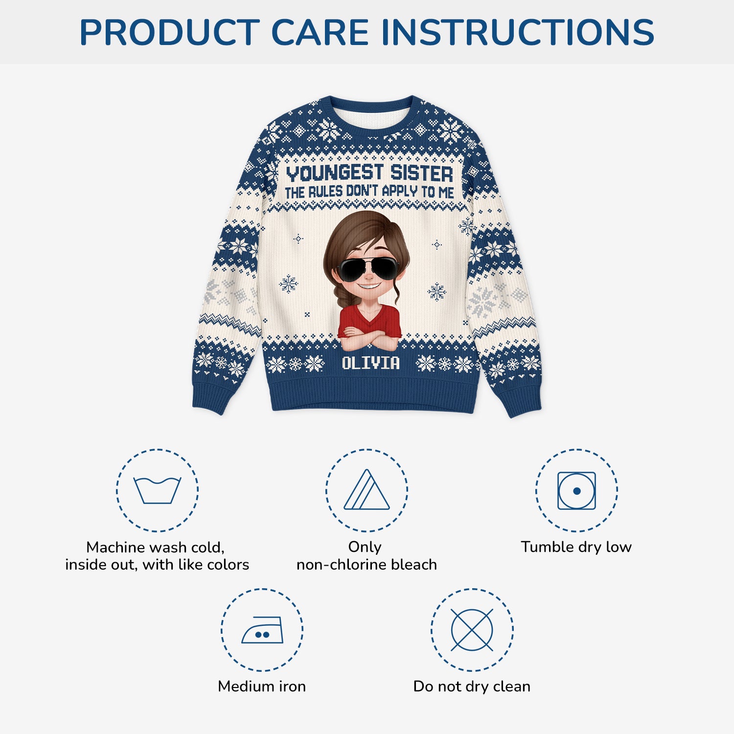 5770WUS4 custom ugly christmas sweater funny gifts for sister brother 5770W8VNA