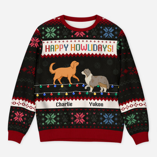 5774WUS1 personalized dog lover gifts happy pawlidays ugly christmas sweater 5774W8QNC