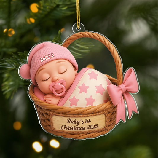 5778OUS1 3d printing effect custom acrylic xmas ornaments babys 1st christmas gifts 5778OKLMK