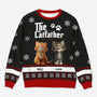 5782WUS1 custom cat gifts for humans the catfather ugly christmas sweater 5782WKFCD