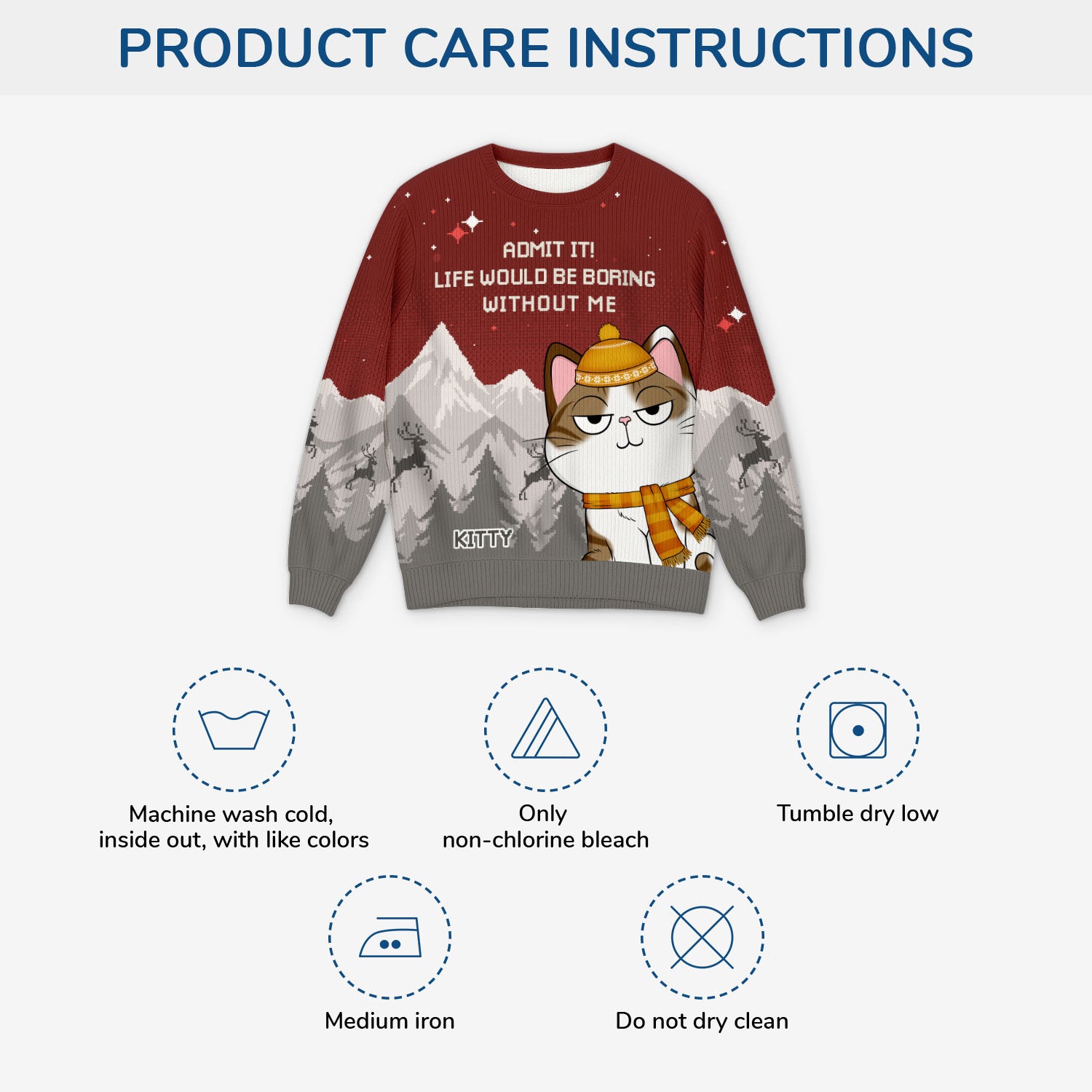 5784WUS4 personalized cat gifts for owners admit it ugly christmas sweater 5784WTLQD