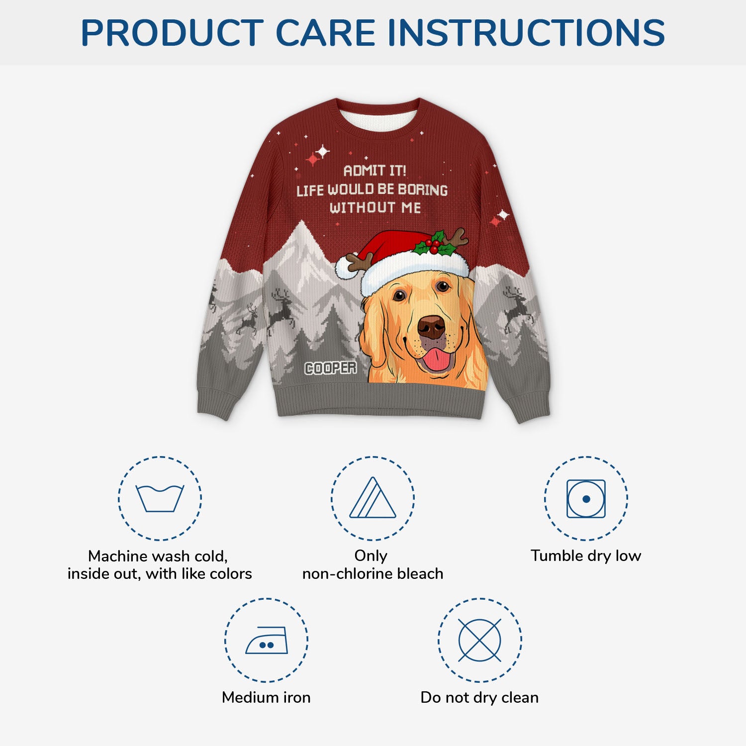 5784WUS4 personalized dog gifts for owners admit it ugly christmas sweater 5784WTLQC